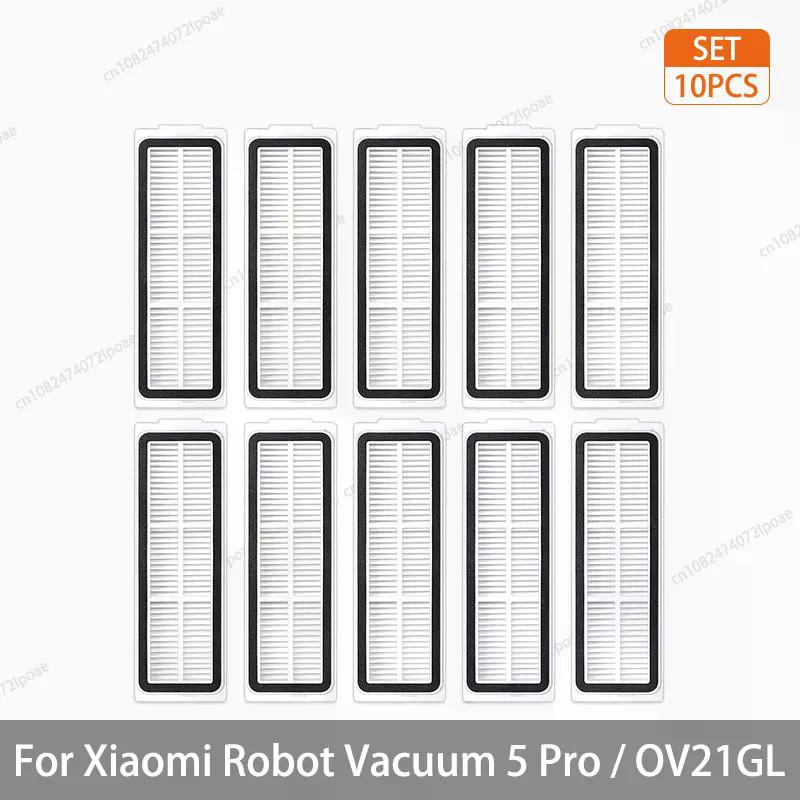 For Xiaomi Robot Vacuum 5 Pro / OV21GL Accessories Roller Main Brush Cover Side Brush Hepa Filter Mop Cloth Dust Bag Mop Holder Plate