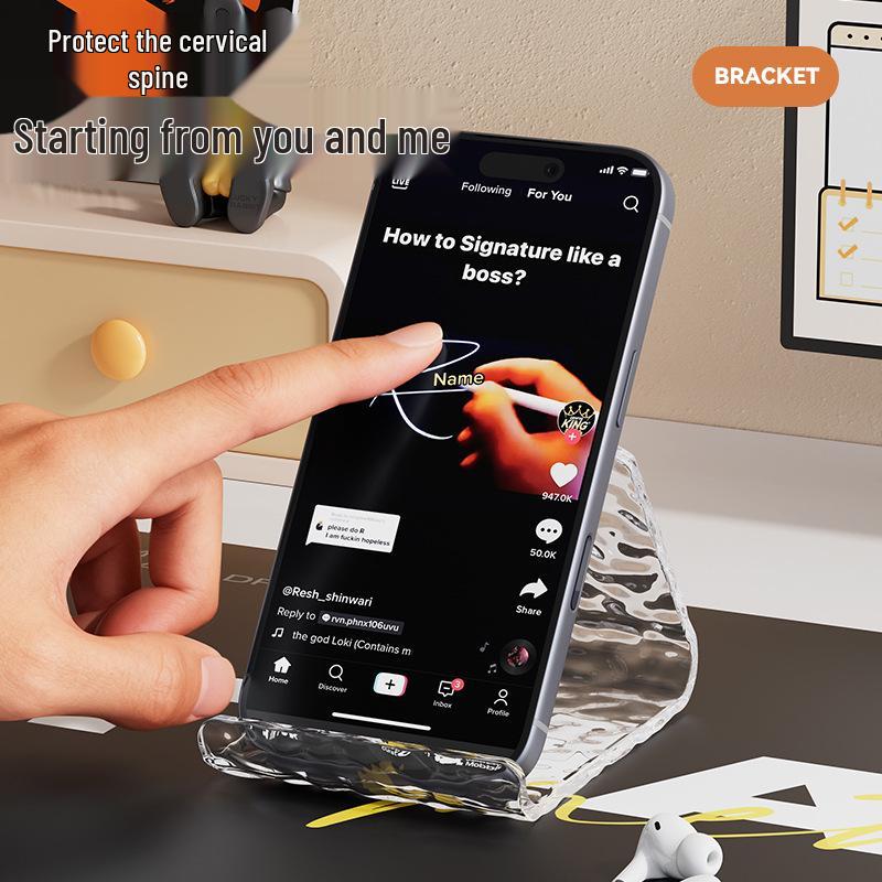 Glacier Pattern Phone & Tablet Holder: Desktop Ornament & Portable TV Stand