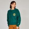 Champion Long Sleeve Reverse Weave Crew Neck Sweatshirt Deep Graphic Print Women's Fleece-Lined (CW-A005), Green,