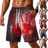 Men's Loose Fit Air Layer Shorts with Pockets Halloween Themed Casual Shorts for Outdoor Activities Comfortable Elastic Waistband