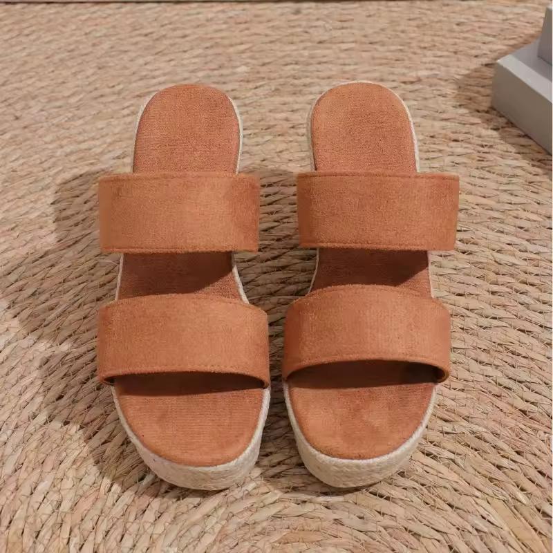 Summer Platform Sandals Large Size Women Peep Toe High Wedges ShoesCasual High Heel Slides Beach Slippers