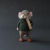 Nadelfilz Handgefilzte Miniatur mit Brille zur Regaldekoration
