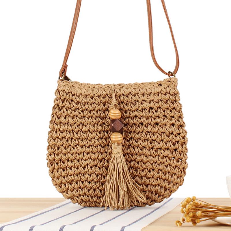 

New Paper Rope Woven Bag: Casual, Versatile Beach Vacation Bag for Women верблюд