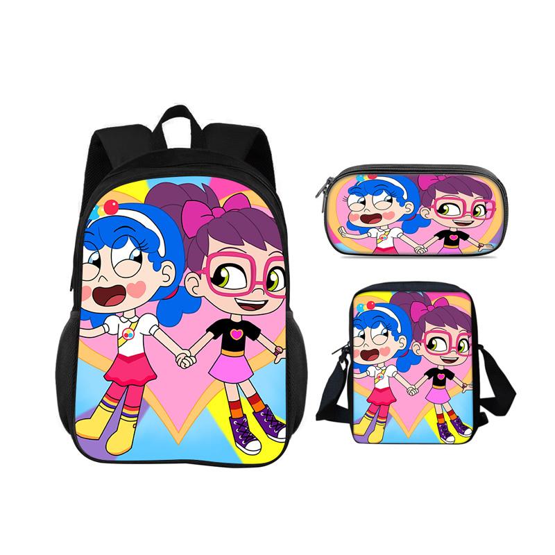 Abby Hatcher Rucksack Federmäppchen Umhängetasche 3-teiliges Set neuer Cartoon-Druck, bestes Geburtstagsgeschenk für Jungen und Mädchen, die zur Schule gehen