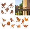 5x Iron Bird Decoration Photo Props Yard Adornment Lifelike Rust Iron Birds for Patio Branches Garden Gates Fences Decoration