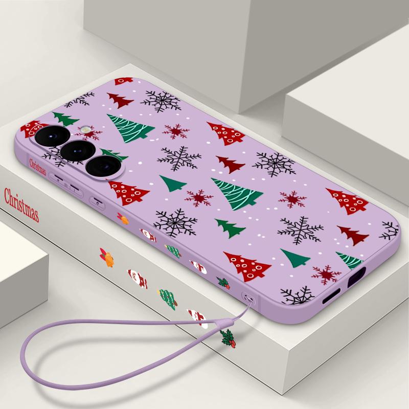 

Мультяшный Рождественский Чехол-шнурок для Samsung Galaxy S25 Edge S24 Ultra S23 S22 Plus S21 FE A54 A15 A35 A55 A16 A26 A36 A56 5G Funda Подарок Samsung Galaxy A26 фиолетовый
