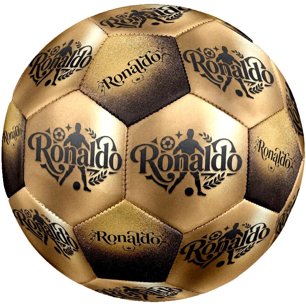 Ronaldo's Golden Ronaldo Celebration Soccer Ball Size 5 Football Machine Sewn Indoor/Outdoor Universal Football Ideal for Soccer Enthusiasts