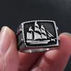 Vintage Gothic Sailboat Rings For Men Sailing Stainless Steel Viking Ring Talisman Men's Ring Cool Sailor Viking Accessories