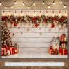 One 2D flat Christmas-themed banner background featuring distressed light wood color.zyc