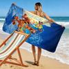 Cartoon Adventure Dog 2D Flat Print Beach Towel, Large Soft Quick Dry Towel for Beach Camping SwimmingXSTJ0915386