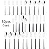 30pcs White Gold Cutlery Set Stainless Steel Dinnerware Set Knife Fork Spoon Tableware Set Western Dessert Fork Spoon Flatware