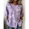 High-end long-sleeve printed shirt, long-sleeve women's shirt, long-sleeve shirt with ties, women's shirt