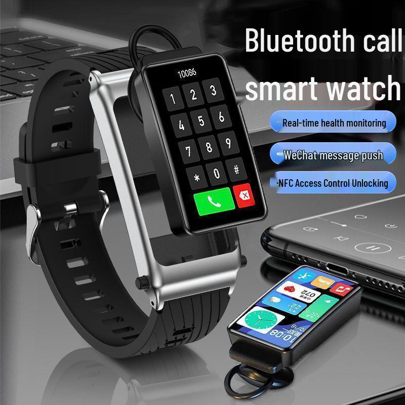 NFC Smart Bracelet with Bluetooth Earphones & Call Function, Two-in-One Smartwatch with Offline Payment Capability