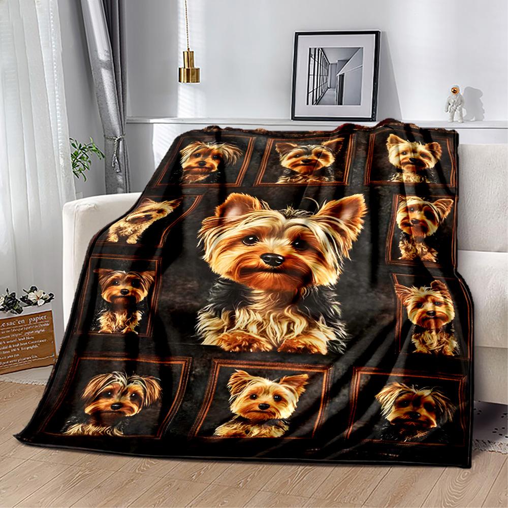 Chihuahua Photo Collage Flannel Blanket,Lightweight,Office Blanket,Sofa Blanket,Comfortable Blanket