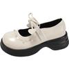 White French Versatile Platform Small Leather Shoes Women's 2025 New Summer Soft Sole Heightening Ballet Mary Jane Single Shoes