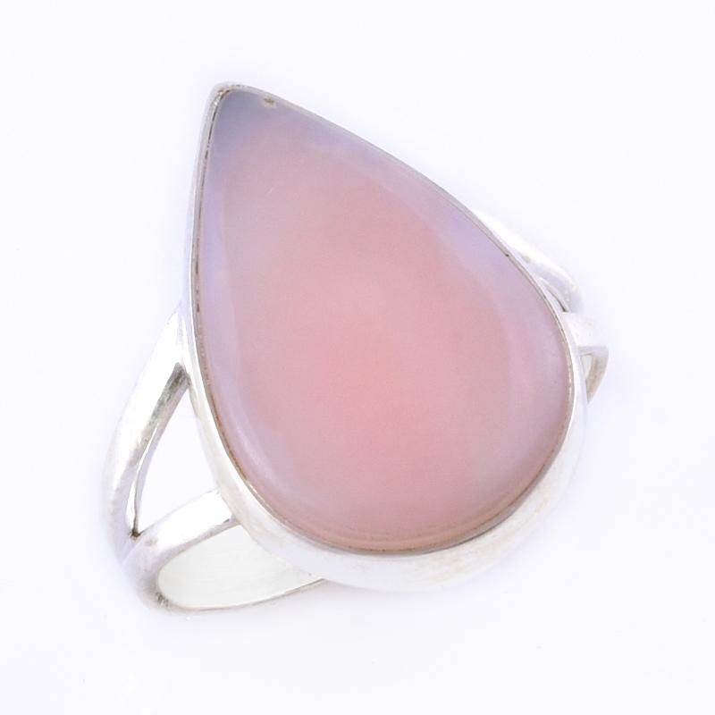Naturstein Rosa Opal Edelsten Håndlaget 925 Solid Sterling Sølv Ring Størrelse 6 W4A23