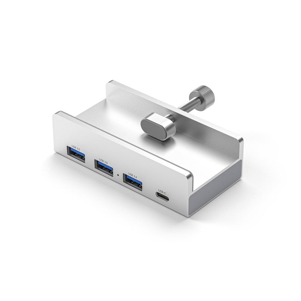 

4 Ports USB3.0 HUB Desktop Clamp Type C USB3.0 Splitter For Desk Monitors