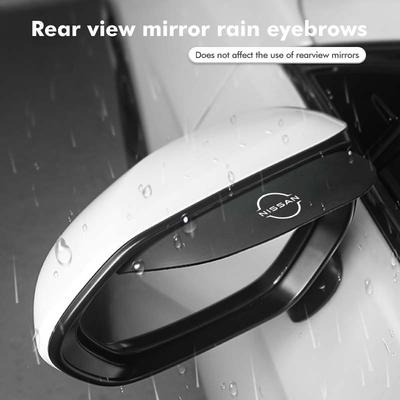 2pcs Carbon Car Rearview Mirror Rain Eyebrow Blocker Sun Visor For Qashqai Juke Sentra Altima Versa Maxima Almera Rogue