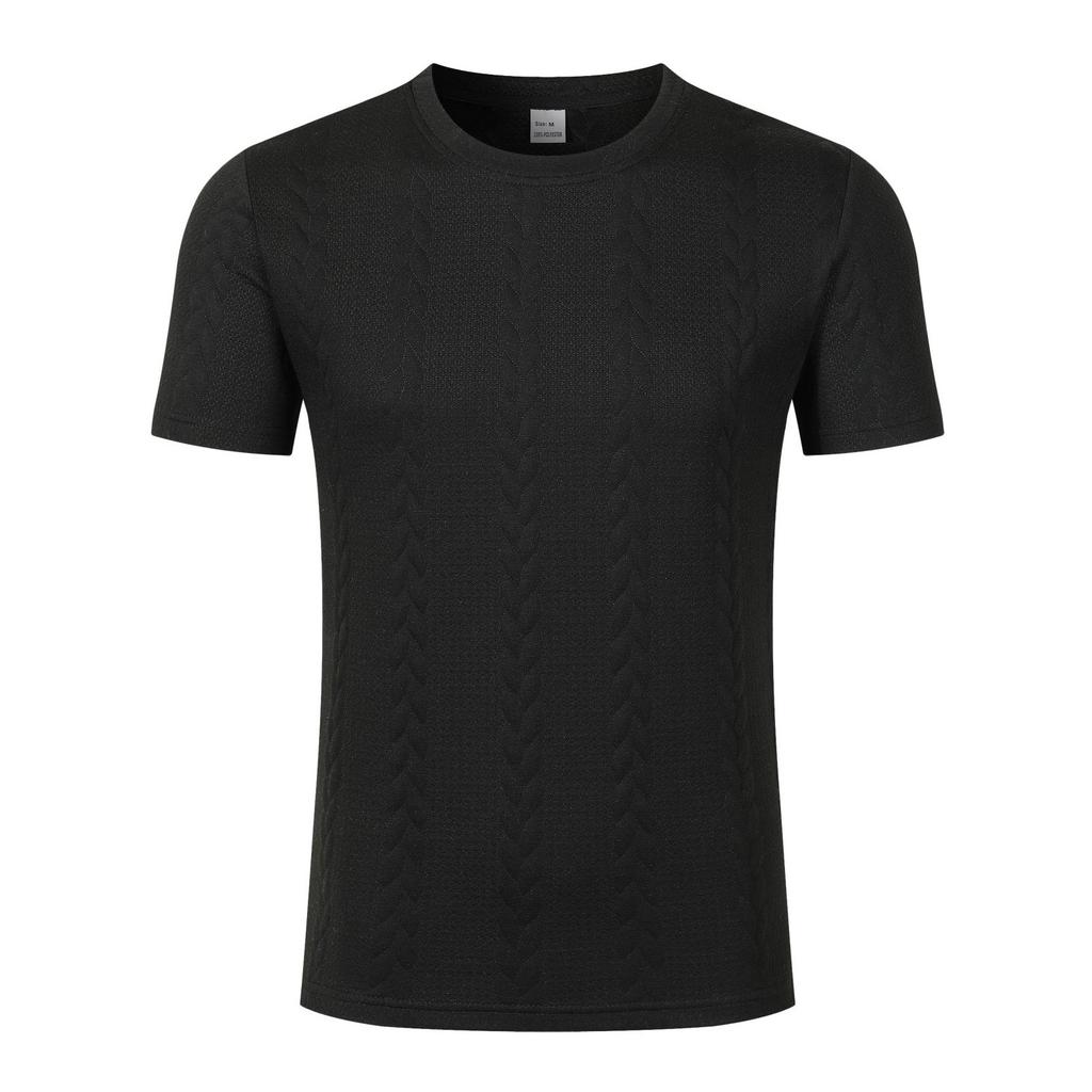 Herren Sommer Einfarbig Gedreht Sommer Lässig Rundhals Pullover Kurzarm T-Shirt Tops