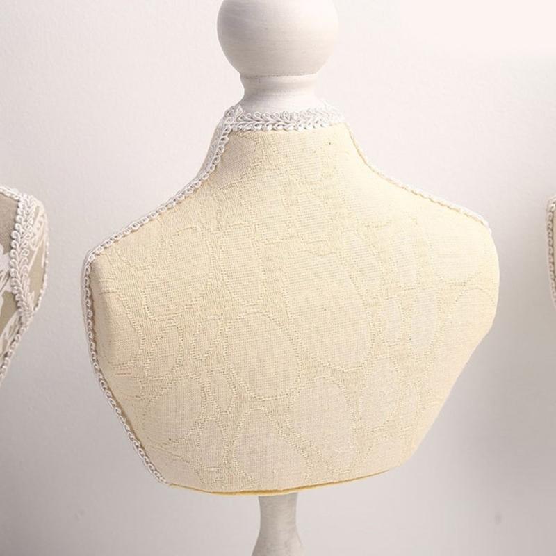 Sturdy Lint Covered Necklace Bust Portable Jewelry Organization Home Accessory Necklace Display Rack Decoration