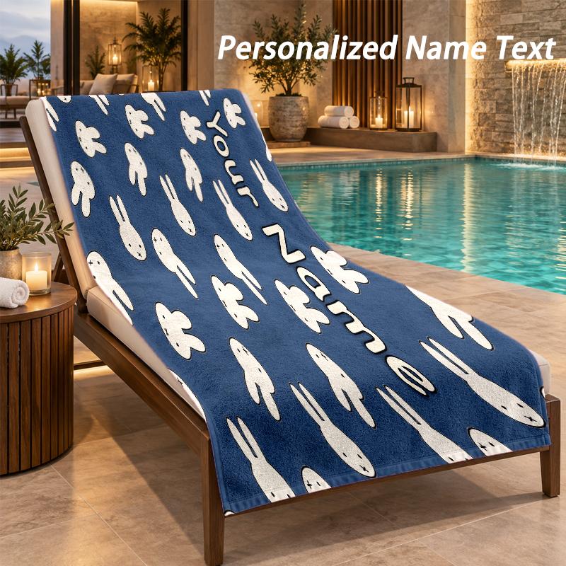 Miffy Custom Name Beach Towel Large Soft Towel for Indoor Bathroom Outdoor Beach