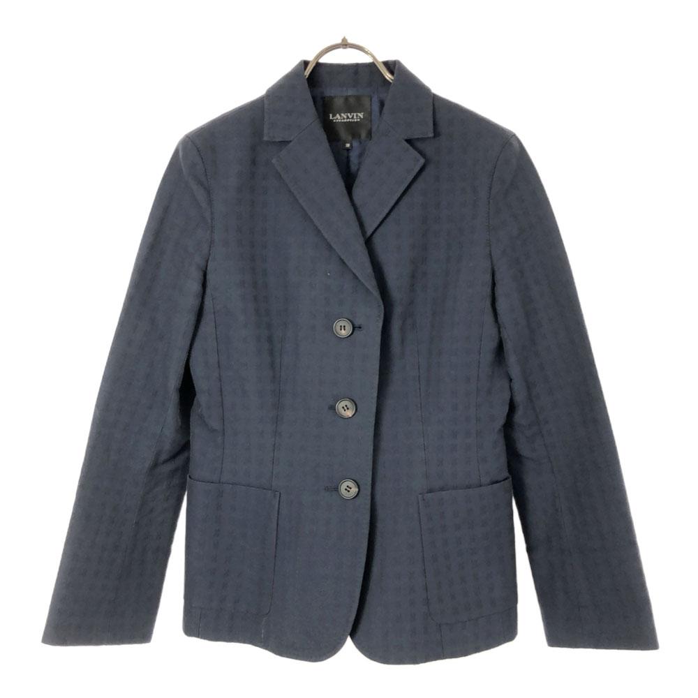 

LANVIN LA COLLECTION сделано в Японии Жакет приталенного кроя с длинными рукавами в клетку Женский Б/у