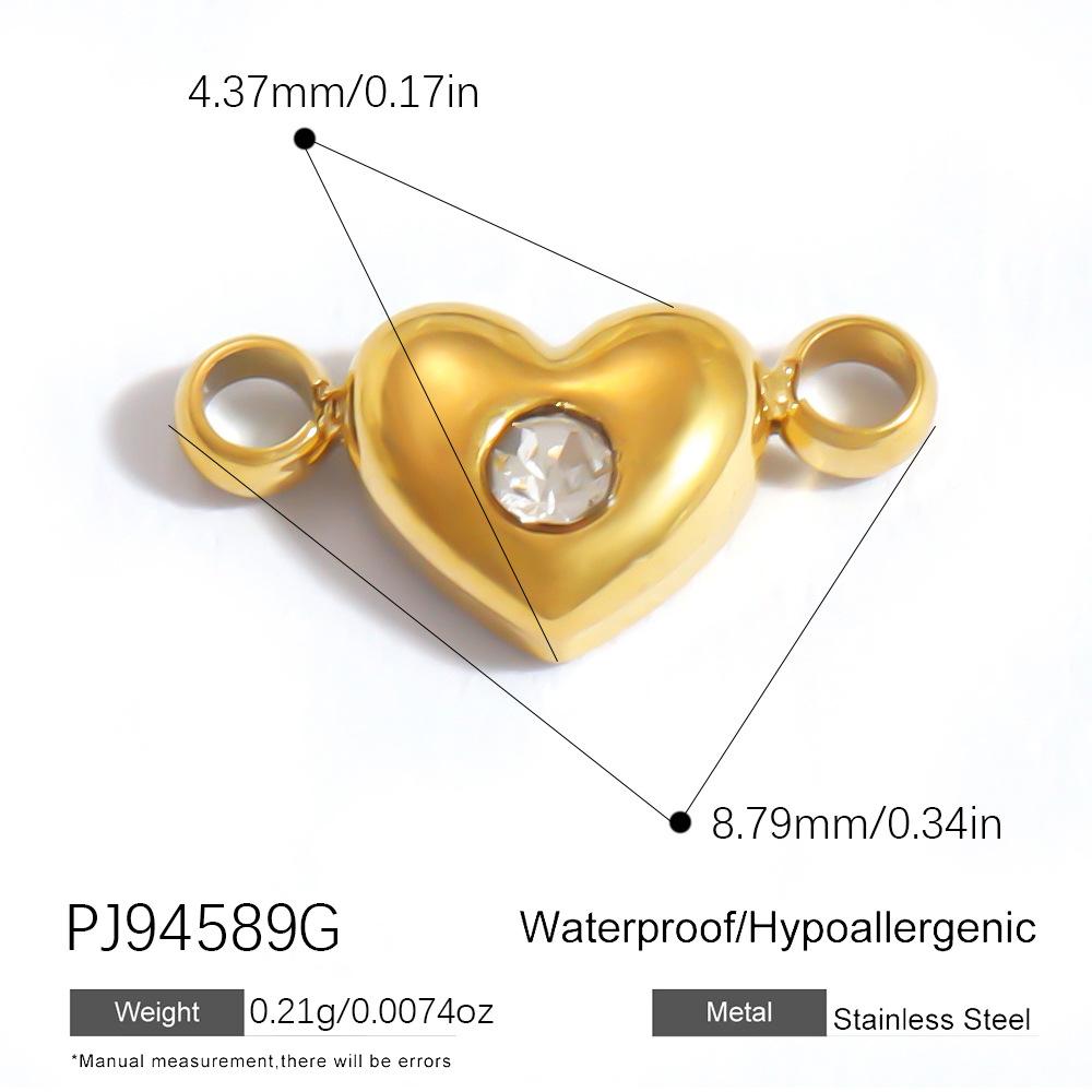 Waterproof Hypoallergenic DIY Jewelry 18K PVD Gold Plated Stainless Steel CZ Star Moon Heart Bow  Charms Pendants Bulk