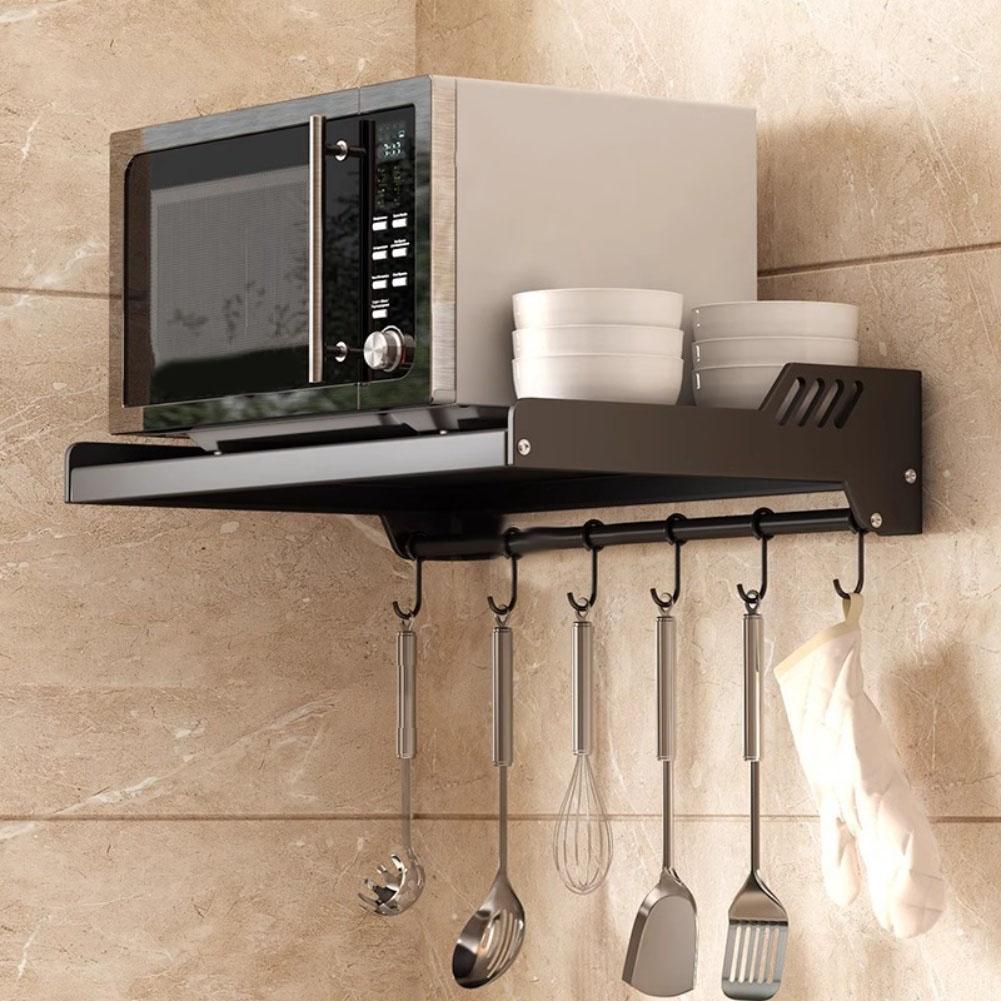 Kitchen Microwave Shelves Wall-Mounted Microwave Oven Shelf Rack Cooker Holder,Stainless Electric Pot Kitchen Storage Bracket