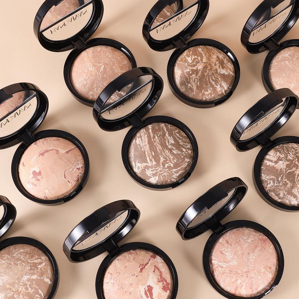 Polvere da Forno Colore Marmo Polvere Magica Controllo Olio Permanente Brillantezza Fine Polvere High Light per Contouring per Nascondere Imperfezioni e Pori