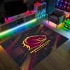 Brisbane Broncos Design Crystal Velvet Carpet Cozy Non?Slip Printed Rug For Bedroom Living Room Entrance