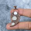 Round Natural Moonstone Copper Unique Electroformed Engagement Pendant Jewelry VP-38