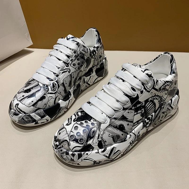 New Women Vulcanized Shoes Platform Sneakers Graffiti Board Shoes Girls Casual Sneaker Female Outdoor Sport Shoes Women's Board