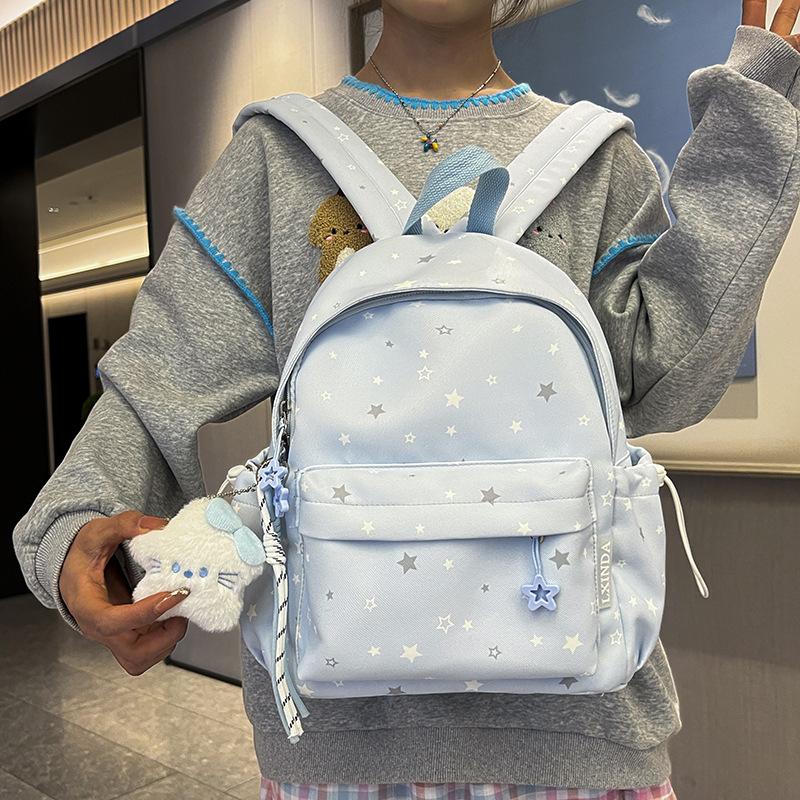 Schoolbag1011 star print ins niche schoolbag female middle school student high value large capacity versatile lightweight backpack
