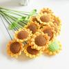 6Pcs Handmade Crochet Sunflower, Handmade Knitted Flowers, Artificial Woven SunFlowers Best For Teacher's Day, Graduation Gfit
