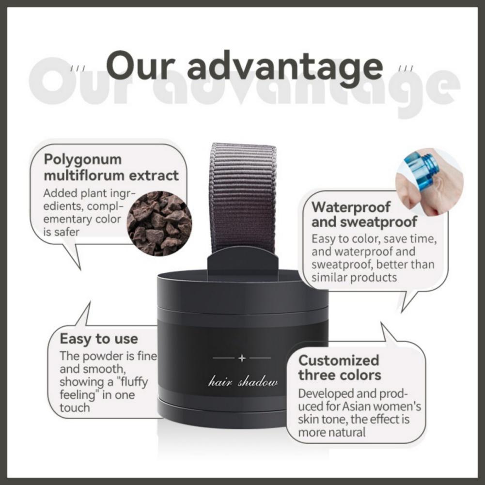 Hairline Fluffy Powder Hairline Shadow Powder Filler Forehead Refill Powder with Mirror and Powder Puff