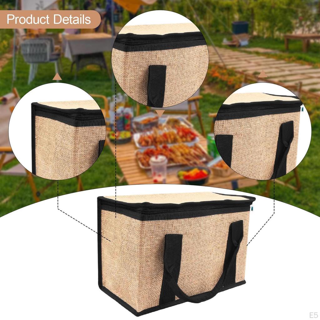 Delivery Bag with Zipper Handle for And Cold Meals Carrying