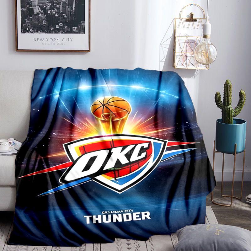 Thunder OKC Basketball Blanket Lightweight Flannel Bedding Blanket Perfect for Travel, Camping, Living Rooms, Offices, Sofas, Fan Christmas Gift