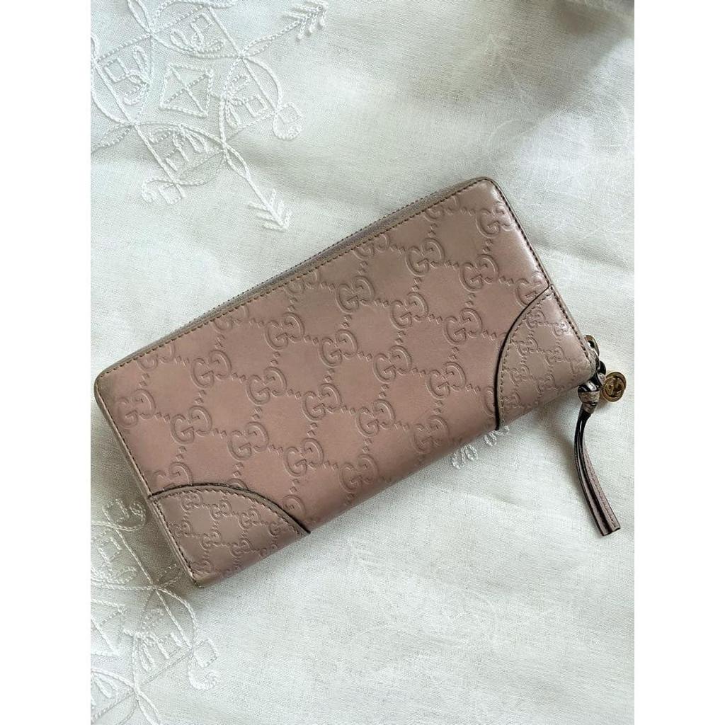 Used GUCCI Gucci Long Wallet Guccissima Wallet Pink With Box Micro Guccissima