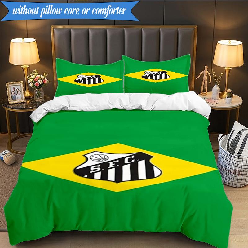 3PCS Powerful Football Crest Design Printed Soft Bedding Set,Including 1pc Duvet Cover And 2pcs Pillowcases Perfect for Bedroom, Dormitory, Fan gift