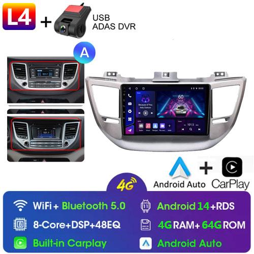 Fortress Voice Wireless CarPlay Android Auto Radio for Hyundai IX35 Tucson 3 2015 - 2018 4G Car Multimedia GPS 2din