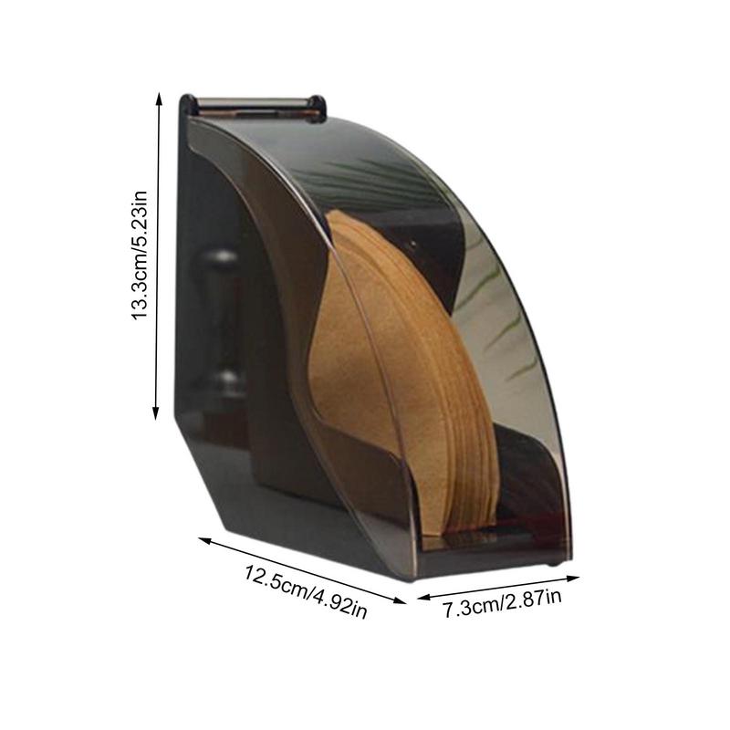 Triangle Coffee Filter Storage Cone Coffee Filters Storage Acrylic Triangle Coffee Filter Holder With Dustproof Cover Storage
