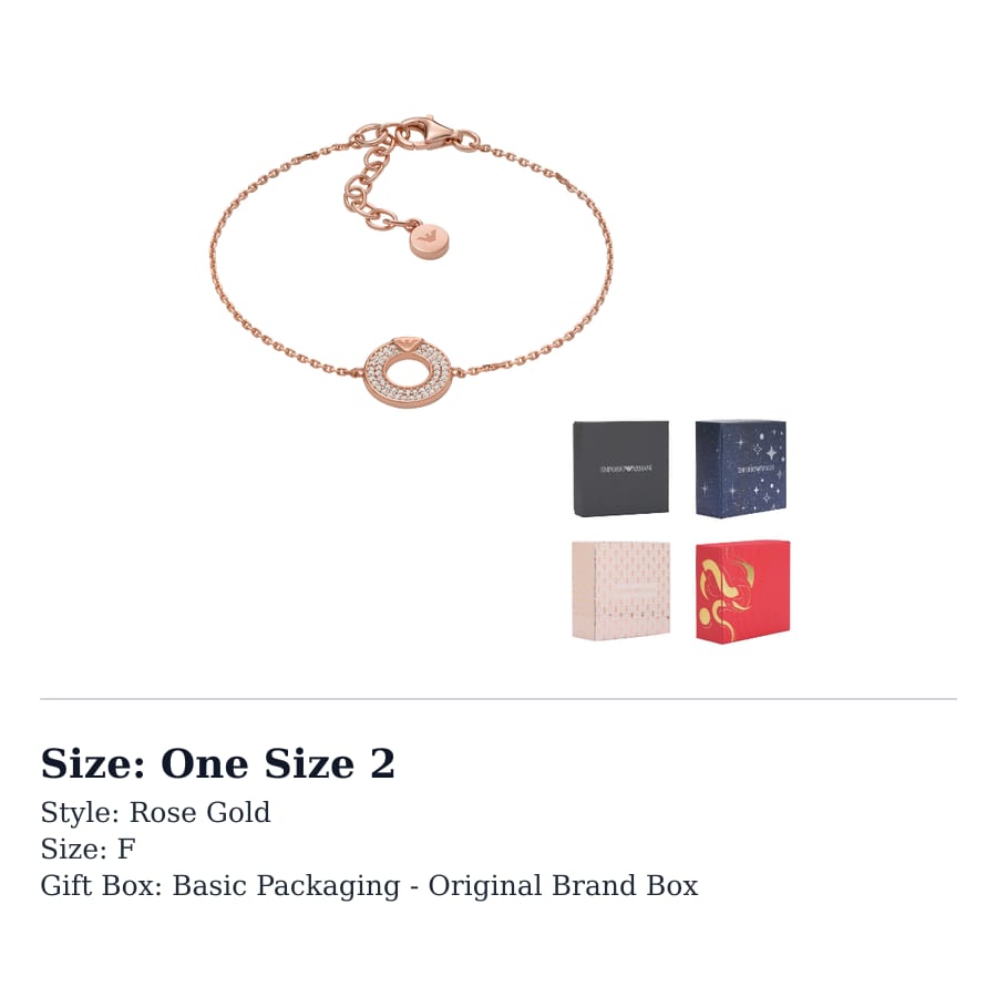 EMPORIO ARMANI Rose Gold-Tone Sterling Silver Components Bracelet EG3589221