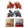 2Pcs Elephant Statues Desktop Decoration Collectible Centerpiece Ornament Creative Resin Figurines for Home Cabinet Shelf