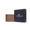 New COACH Coated Canvas Wallet Trumpets Men's Tan & Black CY394-QBNRX