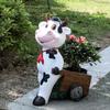 American Creative Cow Cart Floor-standing Flower Pot Ornaments Villa Homestay Garden Courtyard Outdoor Landscape High-end Decoration