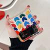 For Samsung Galaxy Z Flip 4 Case 3 Oil Painting Love Transparent Folding Case For Samsung Z Flip 3 5g Shockproof Hard Back Cover