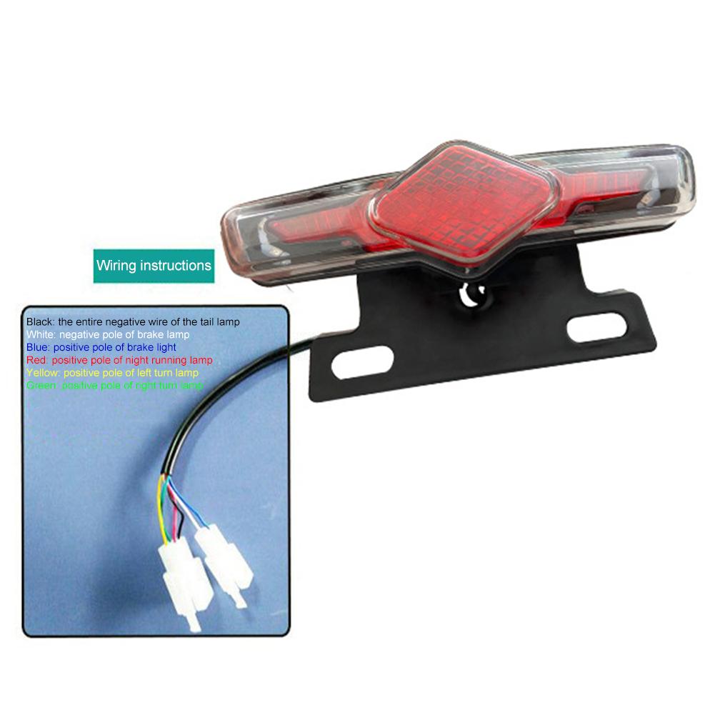 36-60V Electric Bicycle Tail Light Waterproof LED Safety Warning Rear Lamp with Turn Signal E-bike Taillight Cycling Accessories