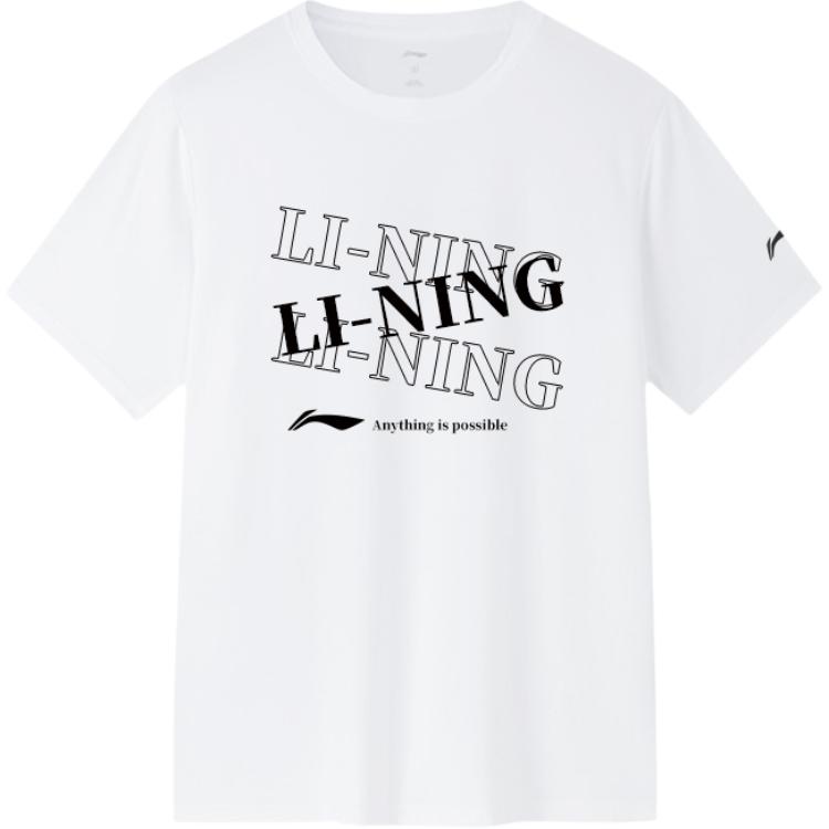 

Li Ning Серия спортивной моды Повседневная универсальная дышащая удобная быстросохнущая футболка с коротким рукавом Унисекс топы F-ATSU877-1-TPU30 XL