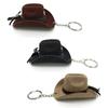 Velvety Leather Cowboy Hat Keychain Handcrafted Key Accessory for Women
