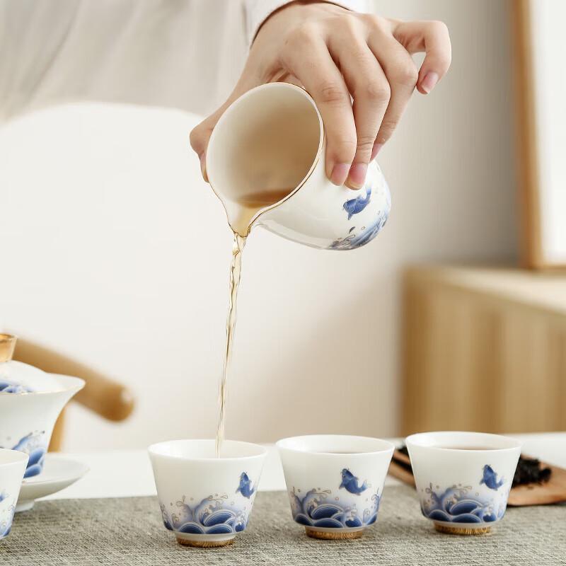 Changshengyuan Koi Ceramic Kung Fu Tea Set